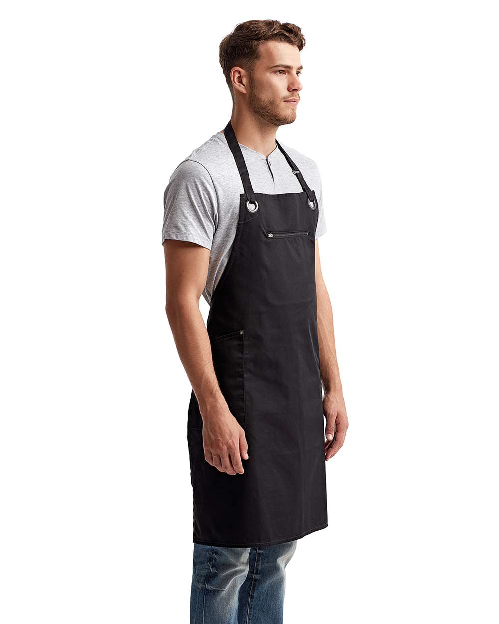 Artisan Collection by Reprime Barley Recycled Bib Apron with Pocket - RP121