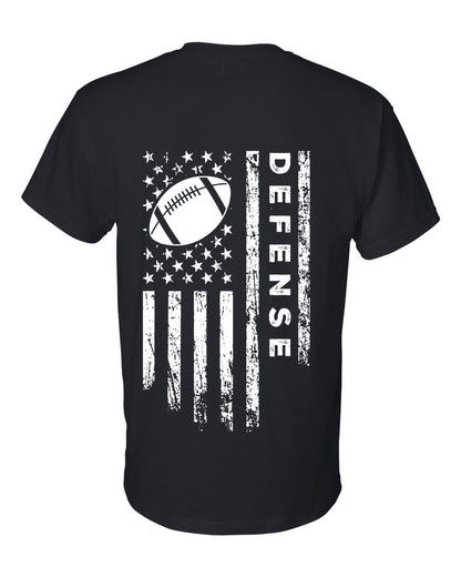 DEFENSE /U.S.A. FLAG T-Shirt - ADULT White Lettering/White Flag