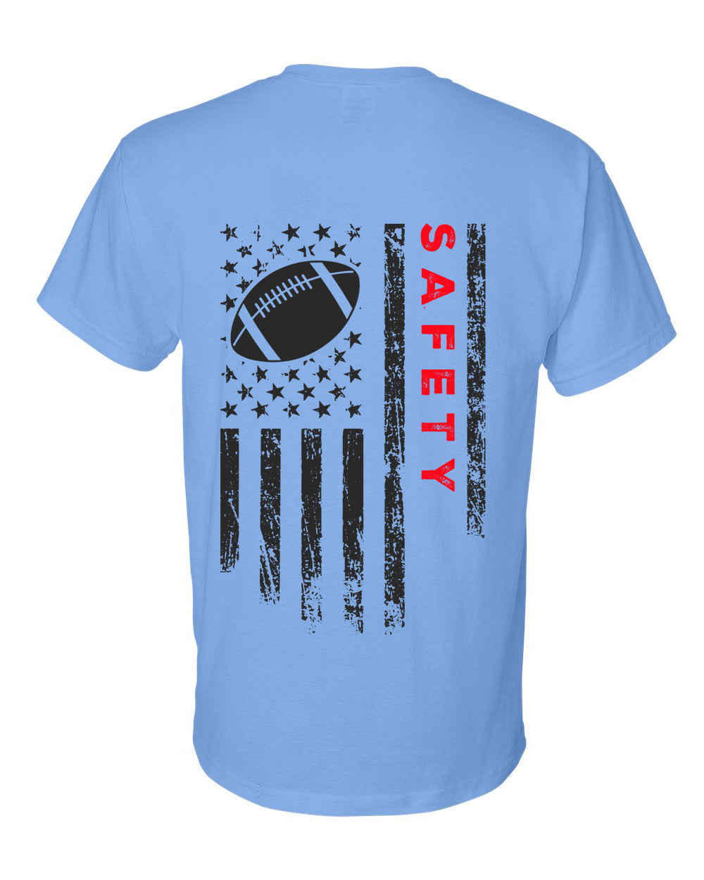 SAFETY /U.S.A. FLAG T-Shirt - ADULT Red Lettering/Black Flag