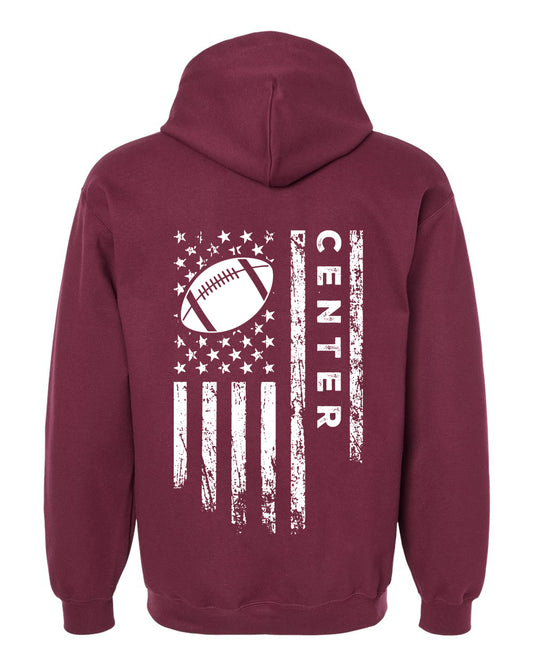 COACH /U.S.A. FLAG HOODIE - ADULT White Lettering & Flag
