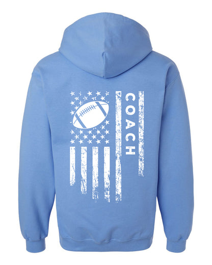 COACH / U.S.A. FLAG HOODIE - ADULT White Lettering/White Flag