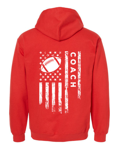 COACH / U.S.A. FLAG HOODIE - ADULT White Lettering/White Flag
