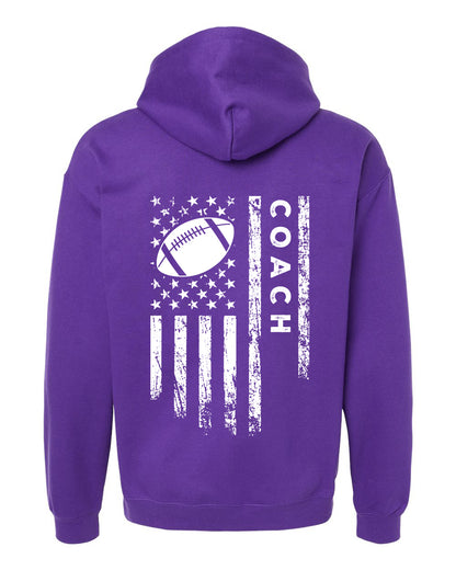 COACH / U.S.A. FLAG HOODIE - ADULT White Lettering/White Flag