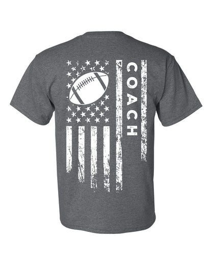 COACH /U.S.A. FLAG T-Shirt - ADULT White Lettering/White Flag