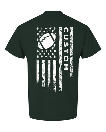 CUSTOM /U.S.A. FLAG T-Shirt - ADULT White Lettering/White Flag