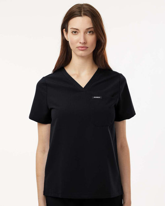 Jaanuu Women's Rhena Essential 1-Pocket Scrub V-Neck Top - W10001