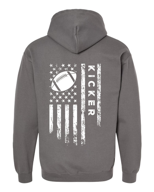 KICKER /U.S.A. FLAG HOODIE - ADULT WHITE Lettering/ WHITE Flag