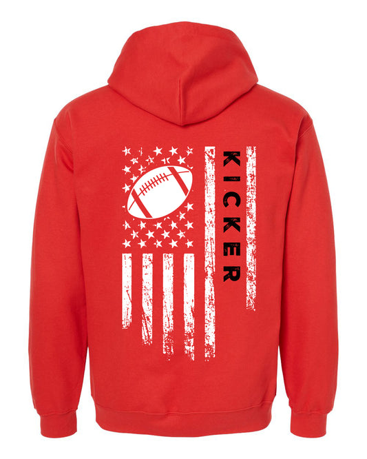KICKER /U.S.A. FLAG HOODIE - ADULT Black Lettering/ White Flag