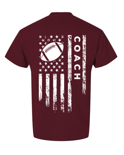 COACH /U.S.A. FLAG T-Shirt - ADULT White Lettering/White Flag