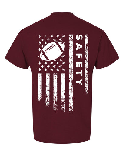 SAFETY /U.S.A. FLAG T-Shirt - ADULT White Lettering/White Flag