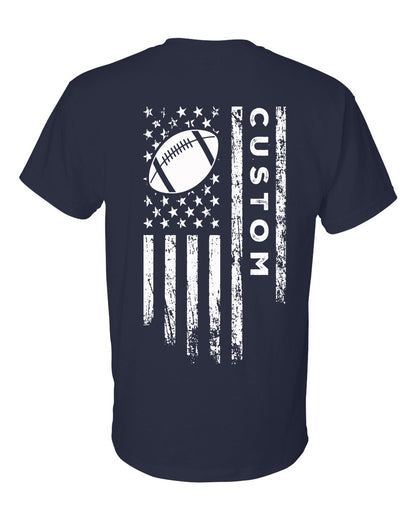 CUSTOM /U.S.A. FLAG T-Shirt - ADULT White Lettering/White Flag