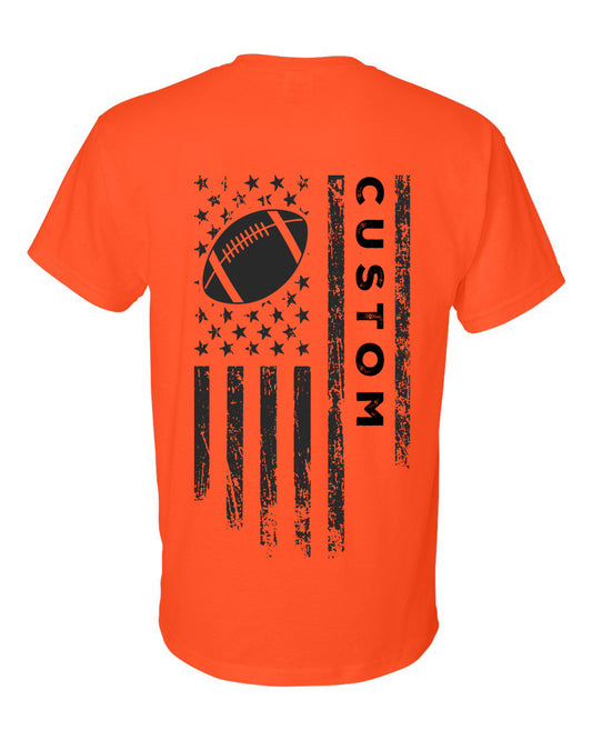 CUSTOM /U.S.A. FLAG T-Shirt - ADULT Black Lettering/Black Flag