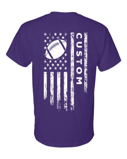 CUSTOM /U.S.A. FLAG T-Shirt - ADULT White Lettering/White Flag