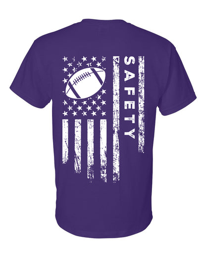 SAFETY /U.S.A. FLAG T-Shirt - ADULT White Lettering/White Flag