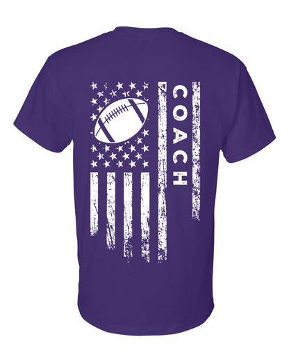 COACH /U.S.A. FLAG T-Shirt - ADULT White Lettering/White Flag