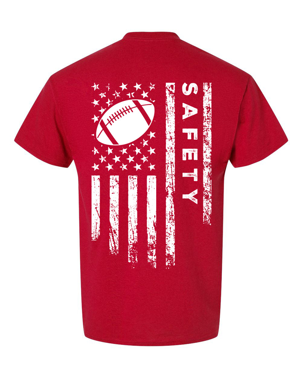 SAFETY /U.S.A. FLAG T-Shirt - ADULT White Lettering/White Flag