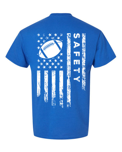 SAFETY /U.S.A. FLAG T-Shirt - ADULT White Lettering/White Flag