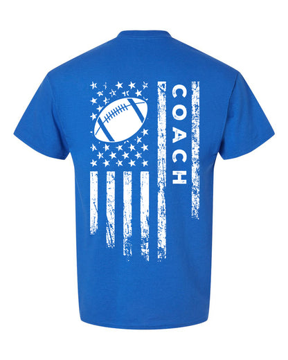 COACH /U.S.A. FLAG T-Shirt - ADULT White Lettering/White Flag