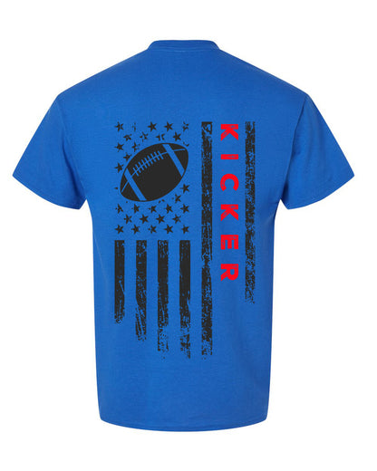 KICKER /U.S.A. FLAG T-Shirt - ADULT Red Lettering/Black Flag