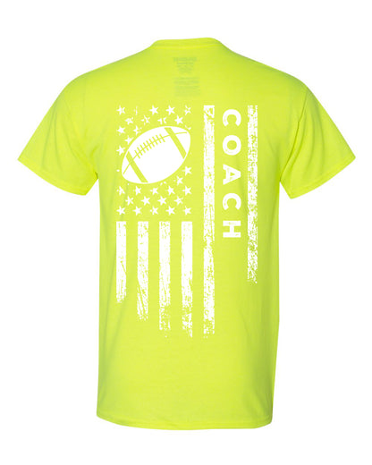 COACH /U.S.A. FLAG T-Shirt - ADULT White Lettering/White Flag