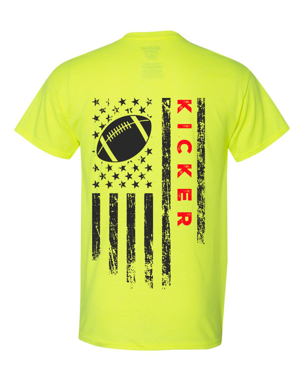 KICKER /U.S.A. FLAG T-Shirt - ADULT Red Lettering/Black Flag