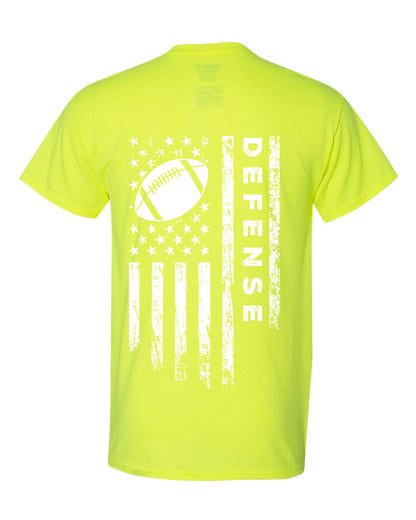 DEFENSE /U.S.A. FLAG T-Shirt - ADULT White Lettering/White Flag