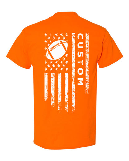 CUSTOM /U.S.A. FLAG T-Shirt - ADULT White Lettering/White Flag