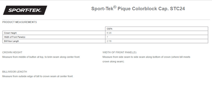 Sport-Tek® Pique Colorblock Cap. STC24