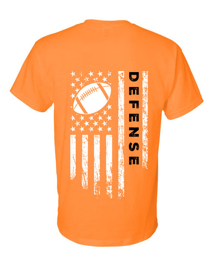 DEFENSE /U.S.A. FLAG T-Shirt - ADULT Black Lettering/White Flag
