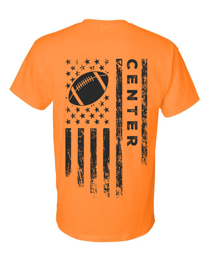 CENTER /U.S.A. FLAG T-Shirt - ADULT Black Lettering/Black Flag