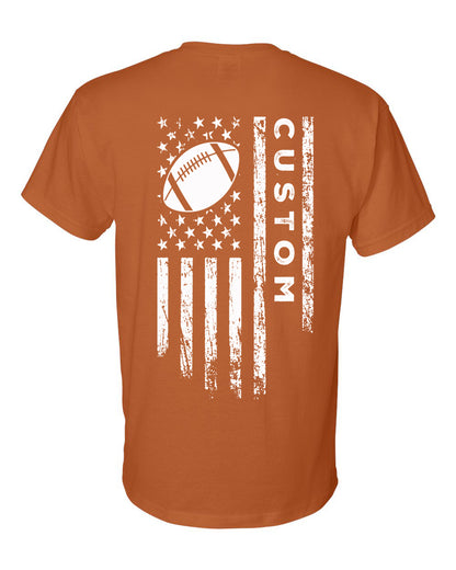 CUSTOM /U.S.A. FLAG T-Shirt - ADULT White Lettering/White Flag
