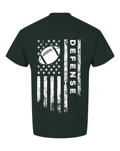 DEFENSE /U.S.A. FLAG T-Shirt - ADULT White Lettering/White Flag