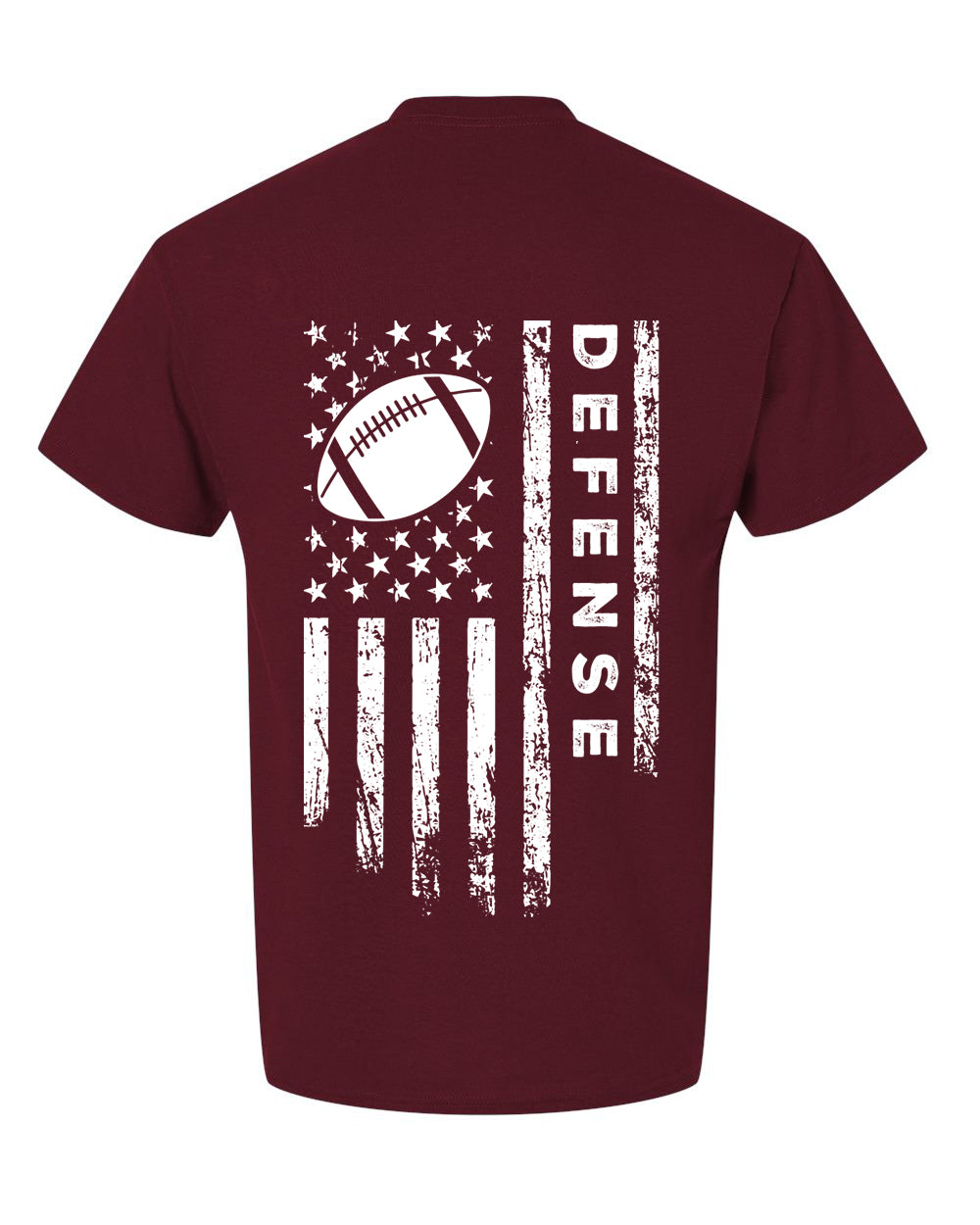 DEFENSE /U.S.A. FLAG T-Shirt - ADULT White Lettering/White Flag