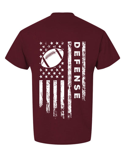 DEFENSE /U.S.A. FLAG T-Shirt - ADULT White Lettering/White Flag