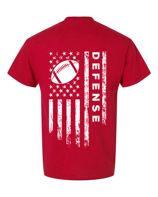 DEFENSE /U.S.A. FLAG T-Shirt - ADULT White Lettering/White Flag